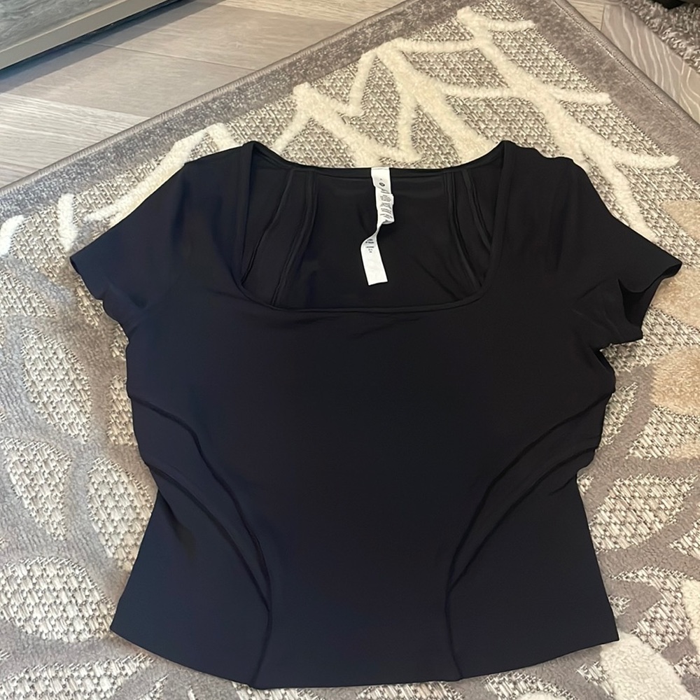 Square Neck Mesh and Nulu Yoga T-Shirt